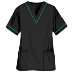 Black-Ocean-Green-Piping-Medical-Scrubs